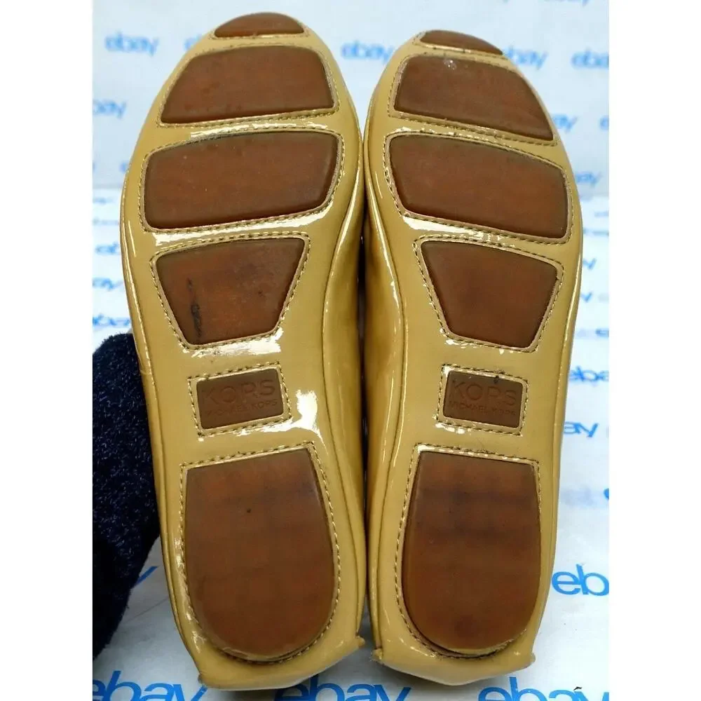 Michael Kors 8.5 M ballet flats comfort shoes tan patent leather